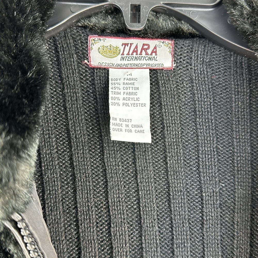 Tiara International Fur Knit Full Zip Cropped Jacket, M - Picture 9 of 9
